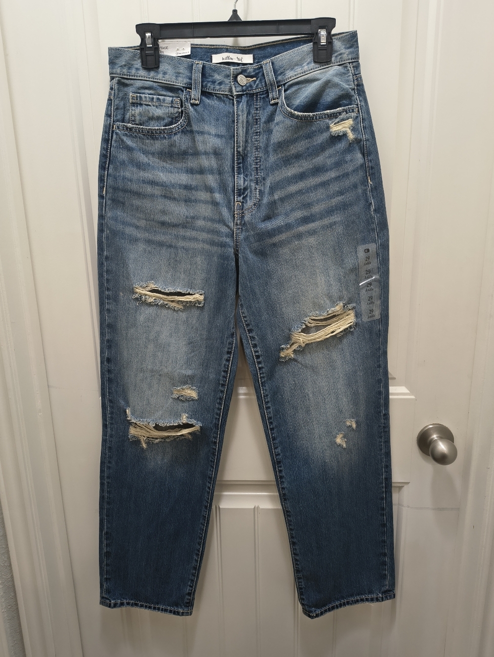 Willow + Root The Vintage Dad Jean Size 29 Ankle NWT Buckle Distressed High Rise